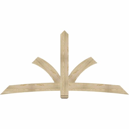Ekena Millwork Davenport Rough Sawn Timber Gable Bracket, Douglas Fir, 96"W x 48"H x 2"D x 6"F, 12/12 Pitch GBW096X48X0206DAV00RDF